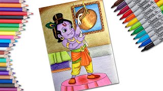 Coloring Little Krishna Step by Step Coloring for Kids