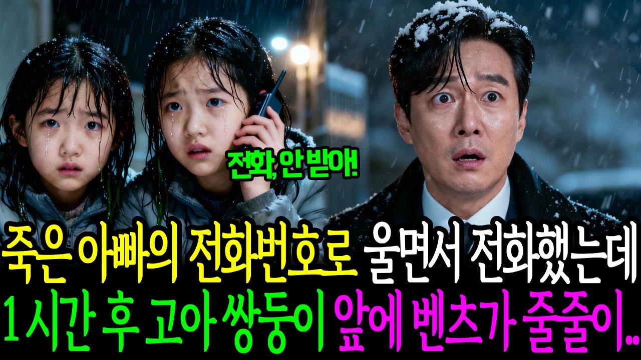 죽은 아빠의 전화번호로 전화했는데 1시간 후 고아쌍둥이앞에 벤츠가 줄줄이 들어오는데....l인생사연l시니어사연l사연이야기l