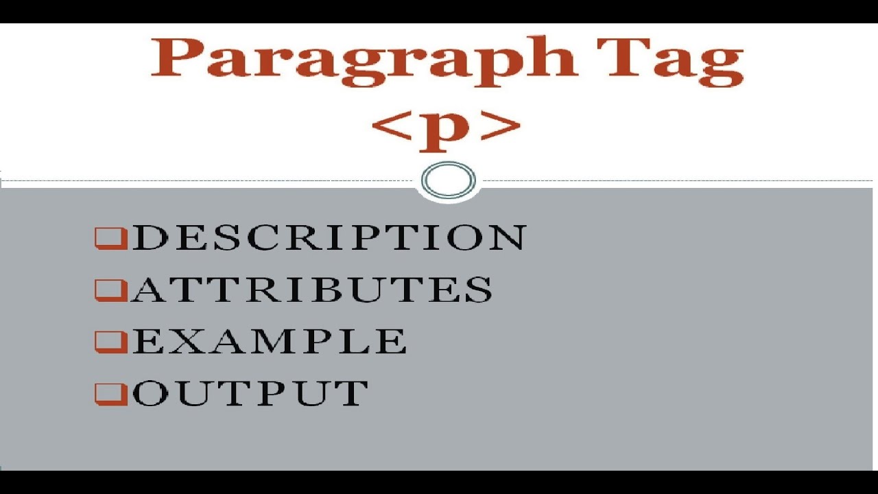 Paragraph Tag in HTML PTag ParagraphTag ImressiveDesigning HSCIT