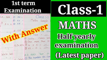 Class-1 MATHS 1st term examination question paper | Class-1 MATHS question paper