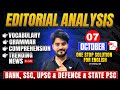 Editorial Analysis | 7 Oct 2025 | Hindu Editorial Vocab, Grammar, Comprehension | Vishal Parihar