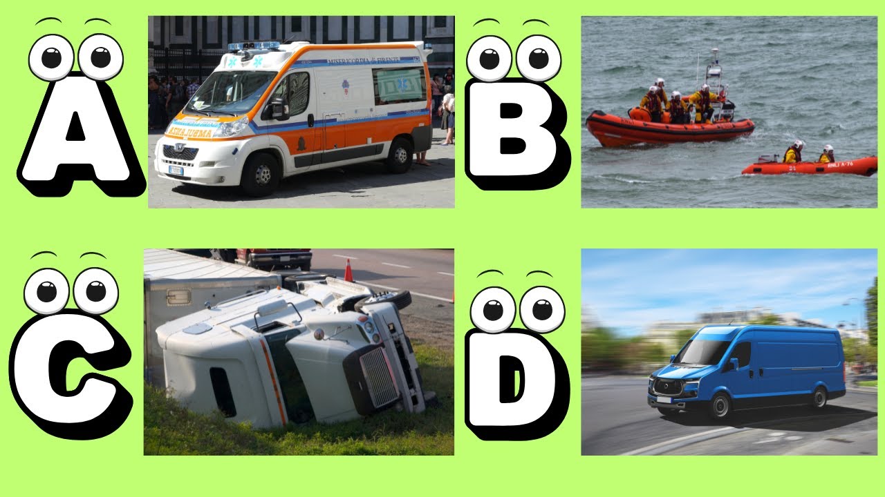 ABC Emergency Vehicles 🚑 | A to Z Rescue Rhymes for Kids | Learn ...