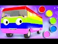 Learn colors with bus paint  finger family song for kids  best of panda bo