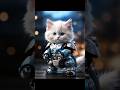 Futuristic samurai cat pilot a mecha robot cat catlover kitten kucing