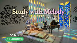 [Study with Me] Matisse's Study Room 📖 | Full Ravel Mother Goose Suite | 50-Min Pomodoro Focus