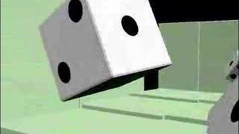 3D dice spins with a camera rotation