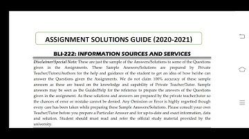 BLI 222 Ignou Solved Assignment 2020-21