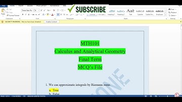 MTH101 Final term Preparation 2023 || MTH101-Calculus and Analytical Geometry