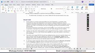 Shelly Cashman Excel 365 | Module 4: End of Module Project 2 Core Technology