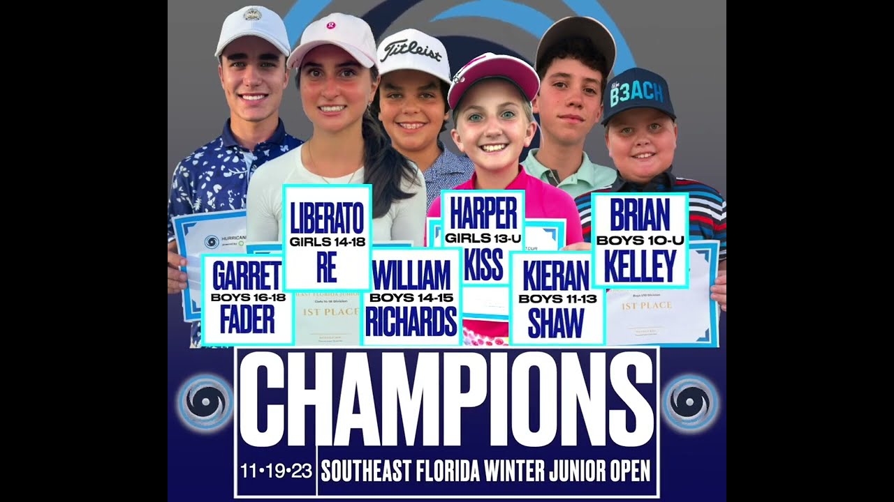 HJGT WEEKEND CHAMPIONS - Nov. 20, 2023 - The Hurricane Junior Golf Tour