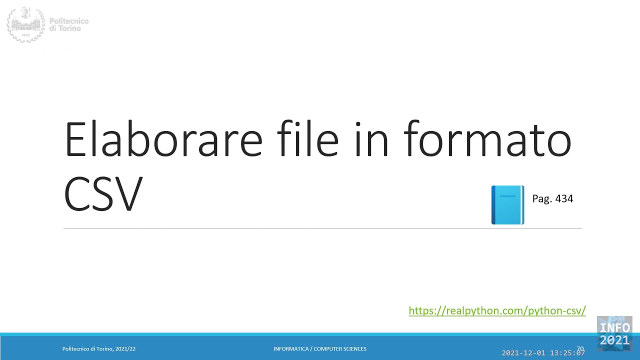  Update  Informatica2021-L30: File in formato CSV