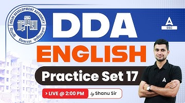 DDA Classes 2023 | DDA JSA English Previous year Paper  By Shanu Sir | Practice Set 17