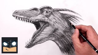 how to draw pyroraptor jurassic world sketch art lesson step by step