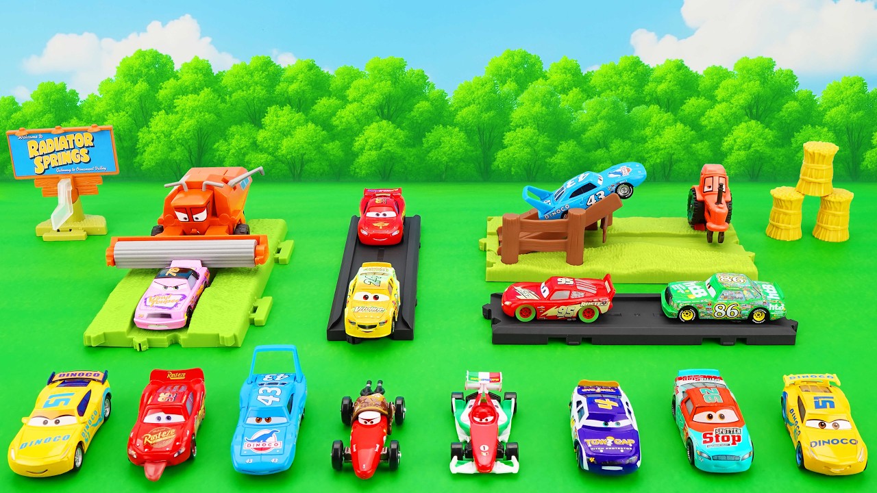 Disney Pixar Cars Unboxing Review | Lightning McQueen | Mattel Disney Pixar Cars Glow Racers Playset