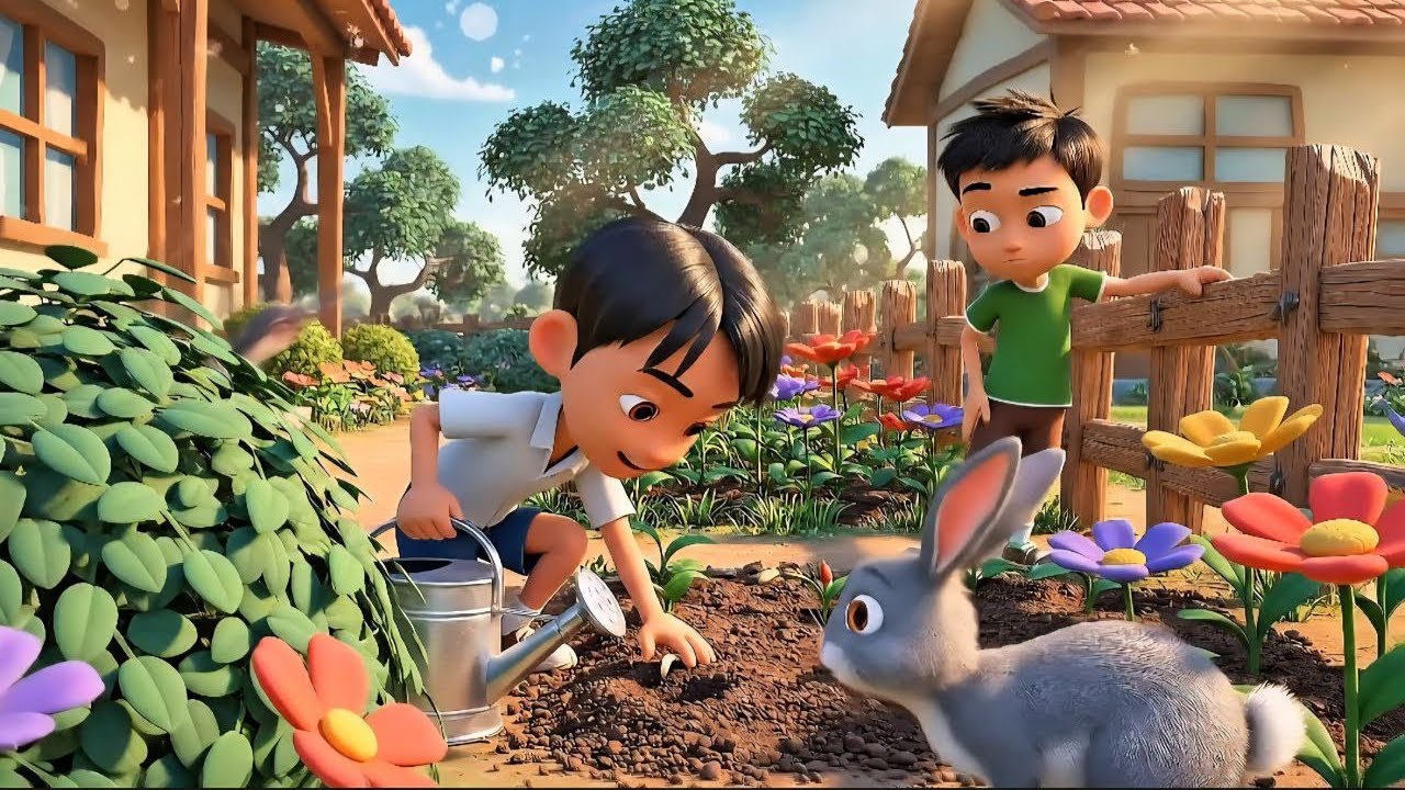 The Wise Rabbit & Hardworking Boy | Khmer Moral Story.