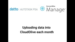Uploading data into CloudOlive each month