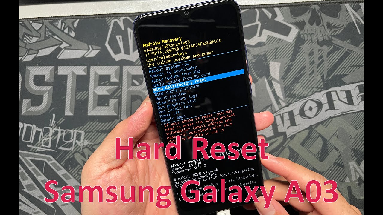 How to Hard Reset Samsung Galaxy A03 - youtube