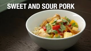 Sweet and sour pork with fresh pineapple