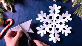 картинка: Как сделать снежинку из бумаги ❄️ Пошагово Вырезание из бумаги для принтера на Рождество и Новый год