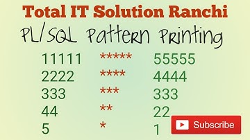 PL/SQL Pattern Printing | PL/SQL Program to print upper array pattern | Three pattern in one program