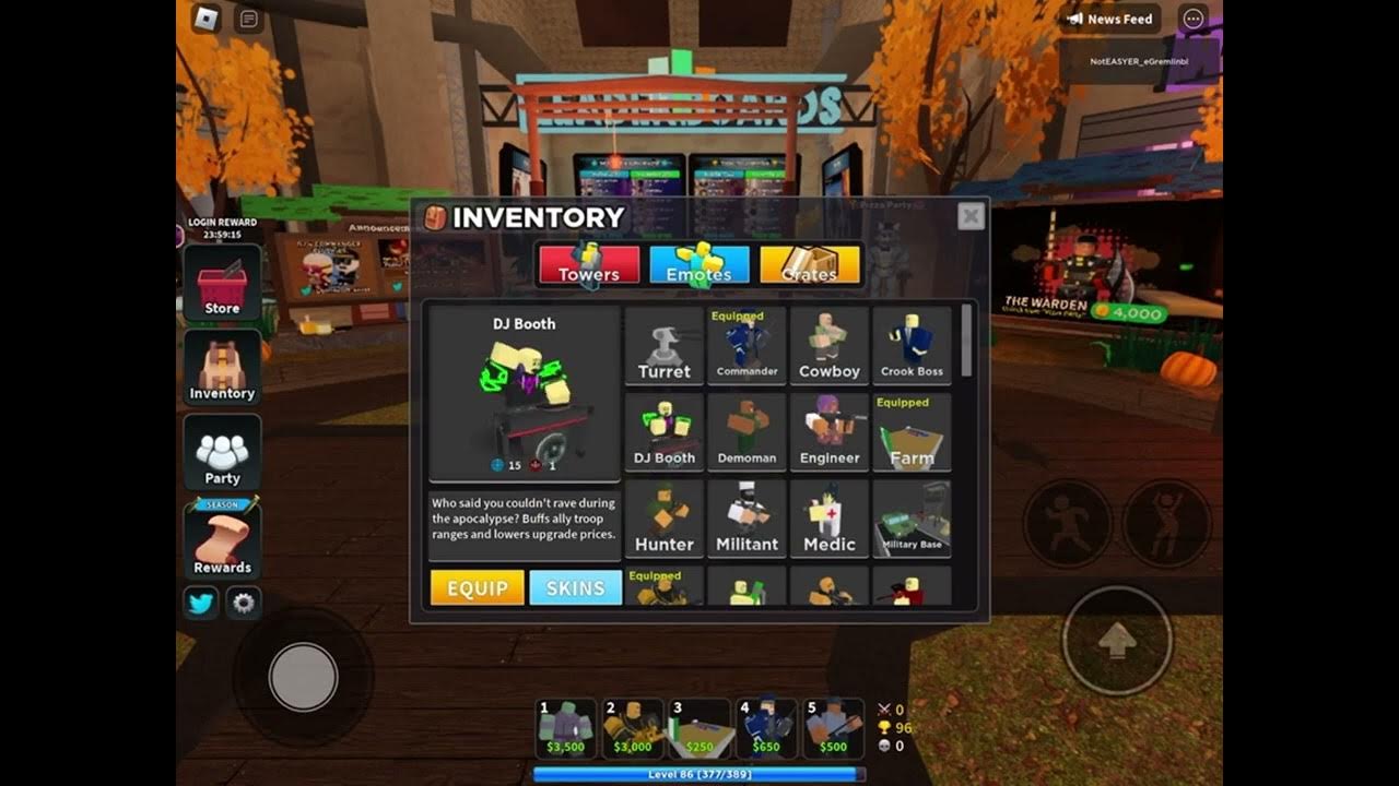 Redeeming my plushie dj code tower defense simulator youtube