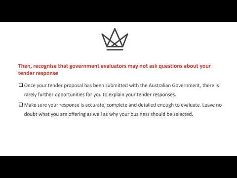 How to write a tender for Australian Government?