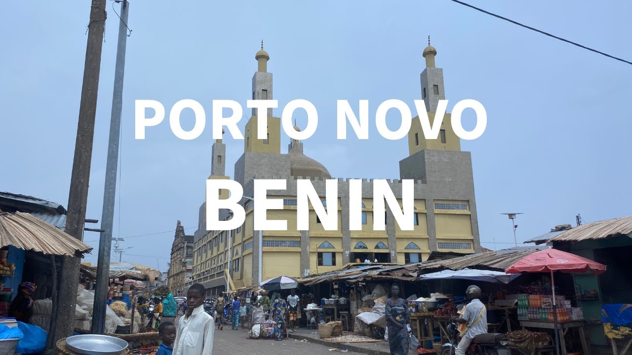 Driving Porto Novo capital city in Benin in west africa 2021 with no