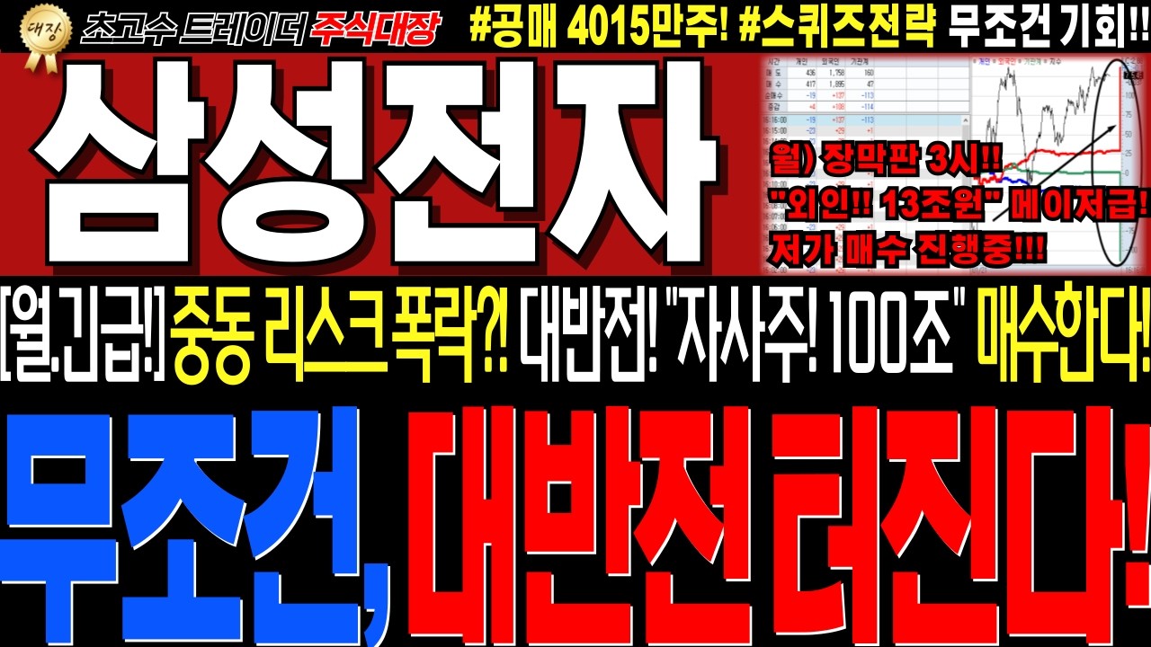 [삼성전자 주가전망]💥실시간월요일 긴급세력정보!! 