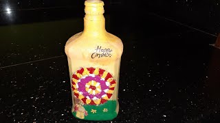 Onam special bottle art/ Easy bottle art / onam craft..