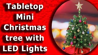 Tabletop Mini Christmas tree set with Clear LED Lights