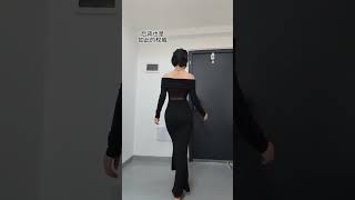 15394 has worn 90 jin into 70 jin.#Petite outfits#Black dress#Fishtail dress Douyin Assist