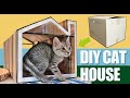 DIY cat litter box | Cat toilet house made by cardboard