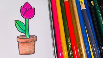 How To Draw A Tulip In A Pot - Plant A Flower Day