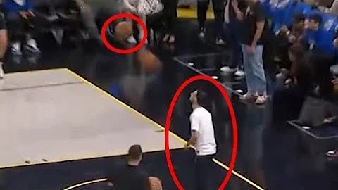 Steph Curry's full court tunnel shot attempt hits ball boy straight in the head