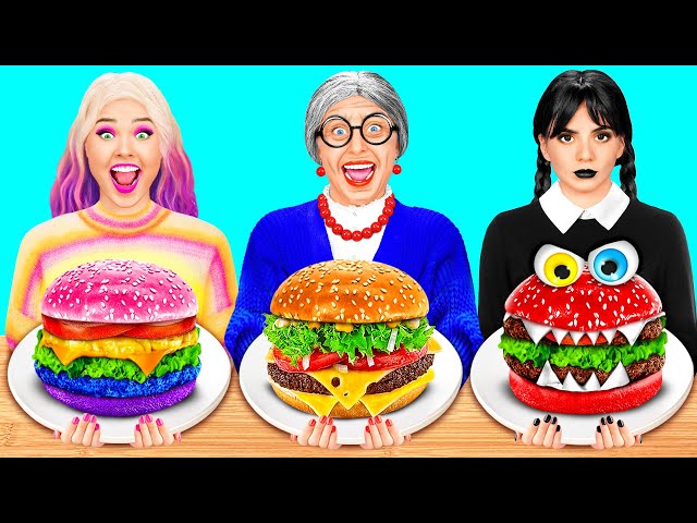 Wednesday vs Grandma Cooking Challenge | Easy Secret Hacks and Gadgets by Fun Challenge class=