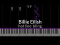Billie Eilish Hotline Bling Piano Tutorial