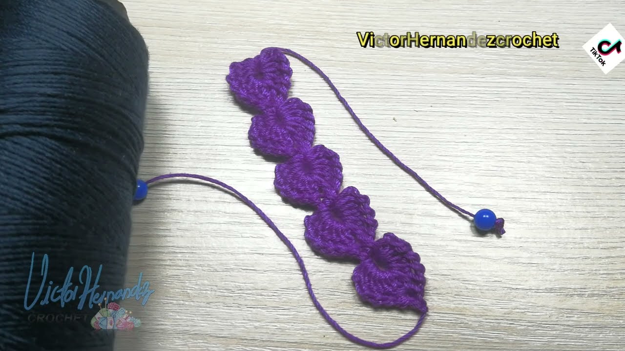 Como hacer Pulsera de corazones en crochet, Te encantara!!