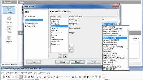 LibreOffice Base 02 Create a Table with the Table Wizard 2018