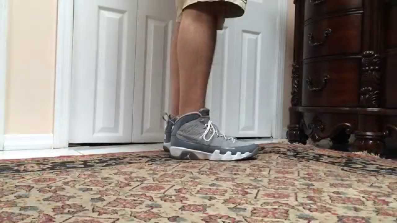Air Jordan 9 Cool Grey On Foot - YouTube