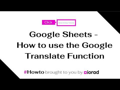 How to use the Google Translate Function in Google Sheets