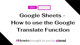 How to use the Google Translate Function in Google Sheets