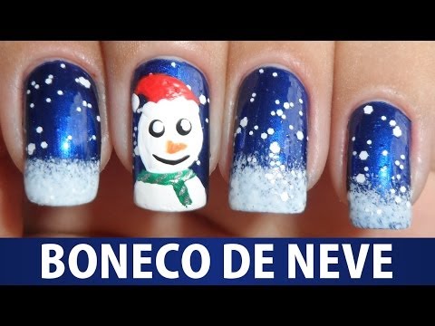 Unhas Decoradas - Boneco de Neve (Especial de Fim de Ano)