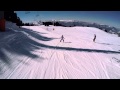 Five years old Luizka skiing in France. February 2015. Dady crash:)