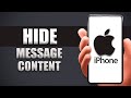 How To Hide Message Content In Notification Bar iPhone