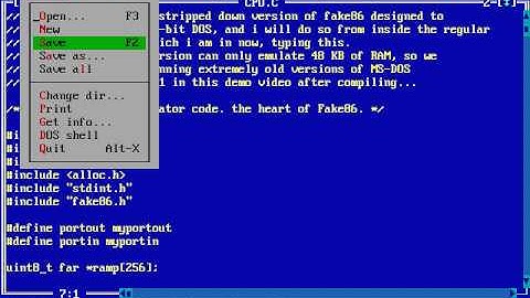 compiling and running Fake86 inside of Fake86