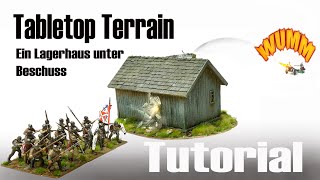 Tabletop-Terrain  Ein Lagerhaus unter Beschuss