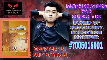 BOSEM CLASS IX MATHEMATICS CHAPTER - 2 (POLYNOMIALS) LECTURE - 38 (PART 20)  #MATHS #CLASSIX #BOSEM