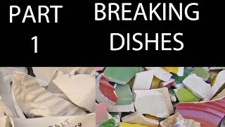 Mosaic Step 1: How to break dishes with tile nippers and a hammer for broken china mosaics