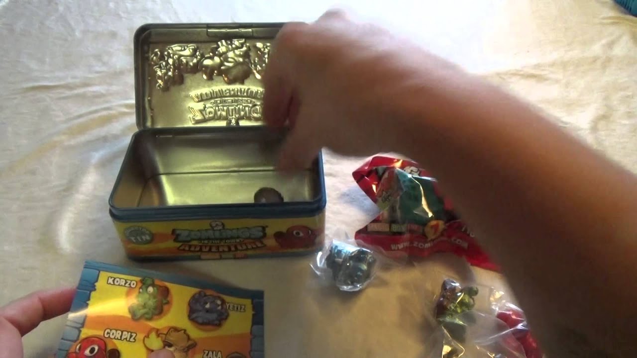 NEW Zomlings Tin box with Exclusive Metal zomlings and blind bags