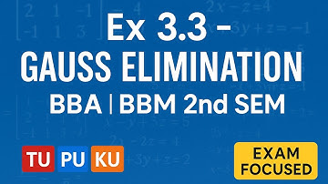 Ex-3.3|Gauss Elimination Method|| BBA BBM 2nd sem|| class 10 maths 